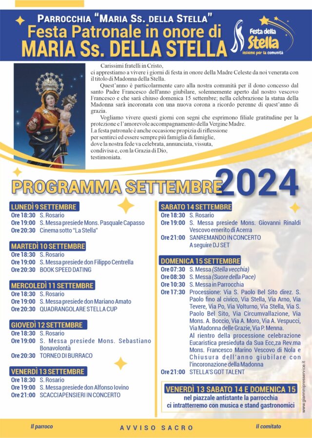 Programma completo Festa della Stella