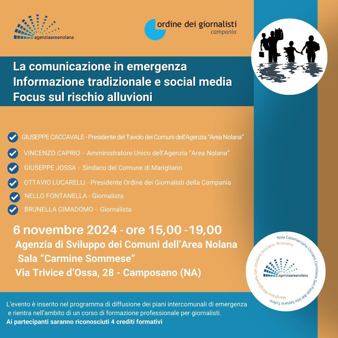 Camposano: convegno “La comunicazione in emergenza: informazione tradizionale e social media. Focus sul rischio alluvioni”